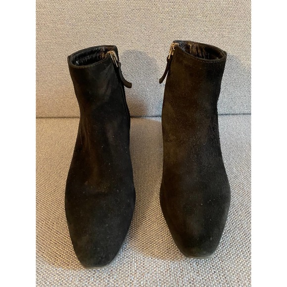 Aquatalia woman’s suede leather ankle boot size 6 black suede zip side sm heal - Picture 2 of 16